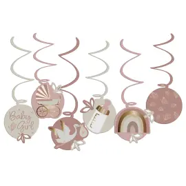 Hængende Dekorationer Baby Girl 6-pak