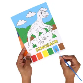 Dinosaur Malebog med Vandfarver 10 Billeder A5