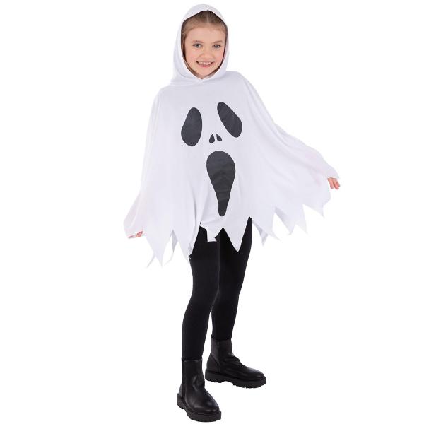 Hvid Spøgelsesponcho til Børn