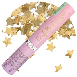 Konfettikanon Stjerner Guld 20 cm