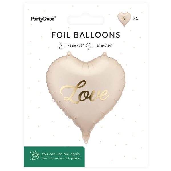 Folieballon Hjerte Love 35 cm