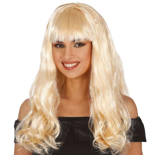 Blond Paryk med Krøller & Pandehår