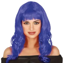 Bl&aring; Paryk med Kr&oslash;ller & Pandeh&aring;r