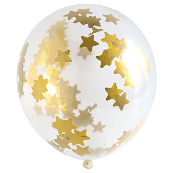 Konfettiballoner med Kvaster Guld