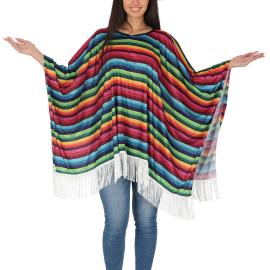 Poncho Mexicansk Flerfarvet