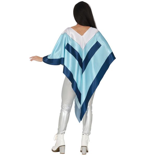Poncho Disco Blå/Hvid