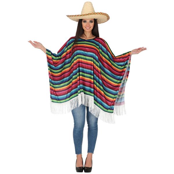 Poncho Mexicansk Flerfarvet