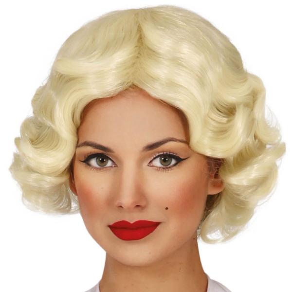 Kort Bølget Paryk Blond