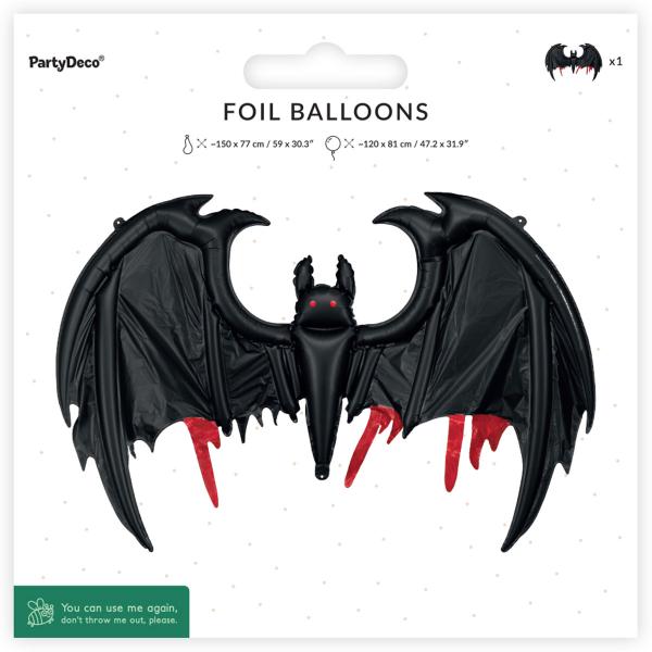 Folieballon Flagermus Sort