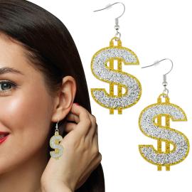 &Oslash;reringe Dollartegn med Glitter