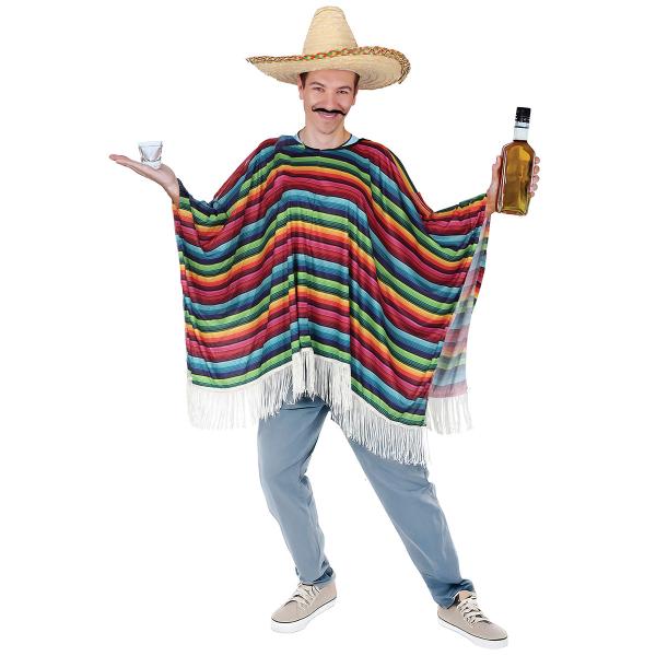 Poncho Mexicansk Flerfarvet