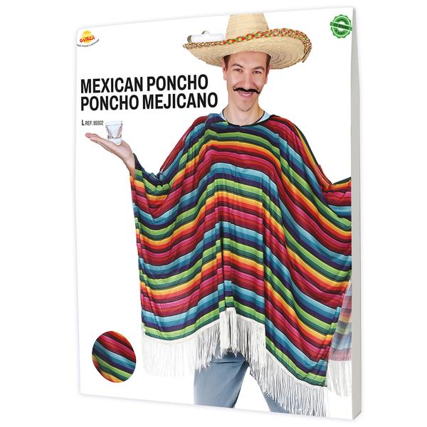 Poncho Mexicansk Flerfarvet