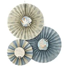 H&aelig;ngende Dekorationer Vifte Baby Boy 3-pak