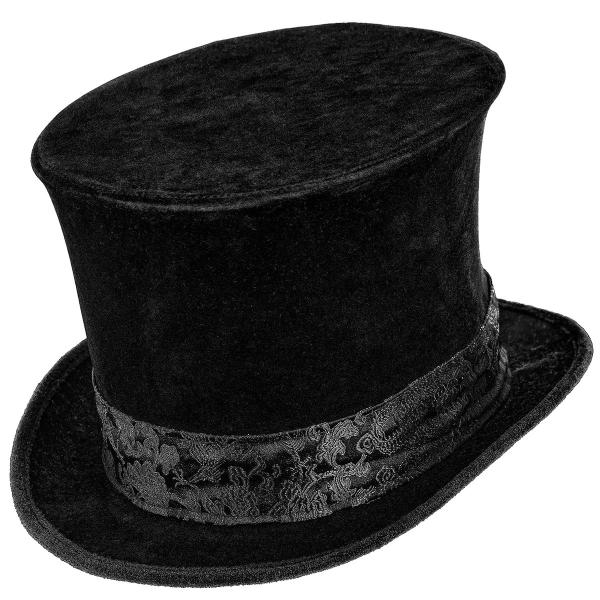 Cylinderhat Fløjl Sort
