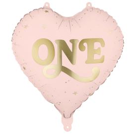 Folieballon Hjerte One Lyserosa