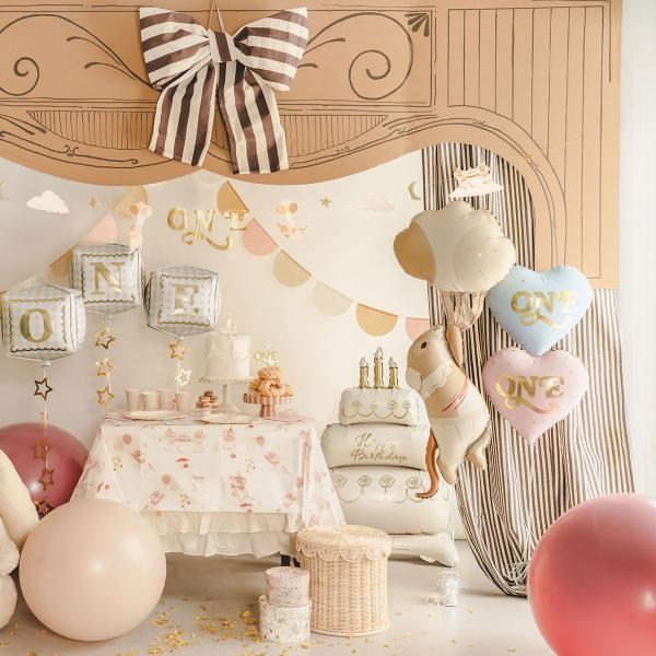 Folieballon Hjerte One Lyserosa