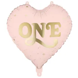 Folieballon Hjerte One Lyserosa