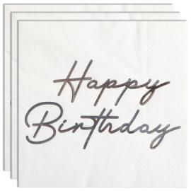 Happy Birthday Servietter S&oslash;lv 16-pak