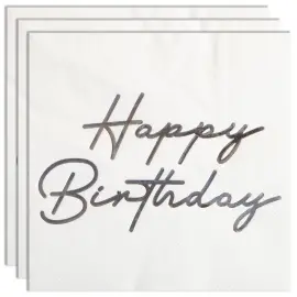 Happy Birthday Servietter S&oslash;lv 16-pak