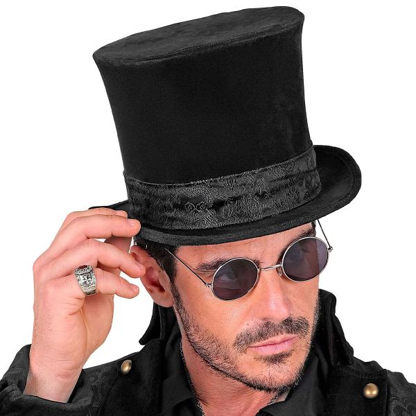 Cylinderhat Fløjl Sort