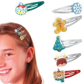 H&aring;rklemmer med Julemotiv 6-pak