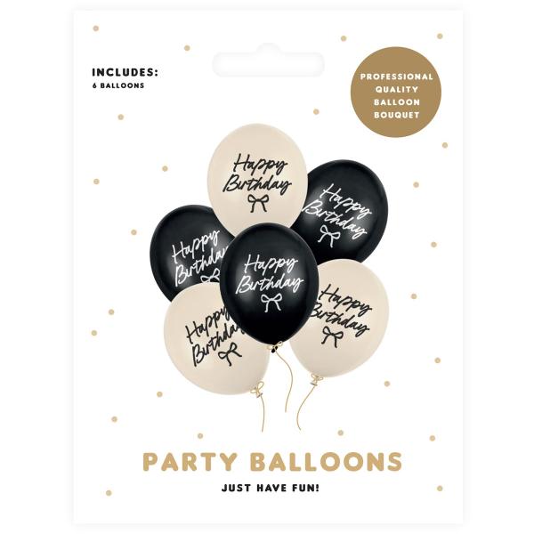 Happy Birthday Latexballoner Sløjfe 30 cm