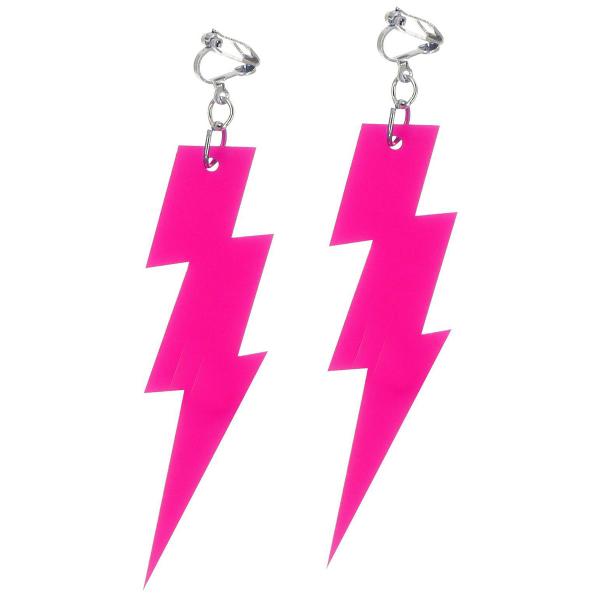 Lyn Øreringe Neonpink 11 cm