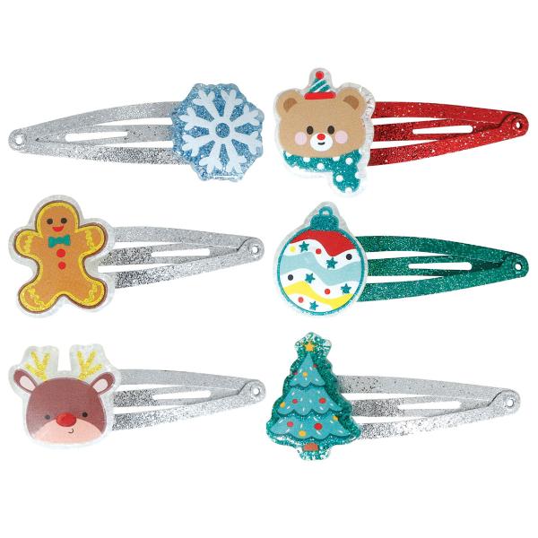 Hårklemmer med Julemotiv 6-pak