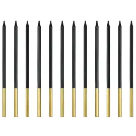 Kagelys Lange Sort/Guld 12-pak