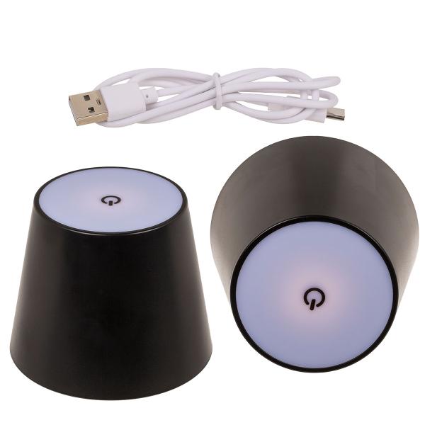 LED-Flaskelampe Sort 10,5 x 12 cm