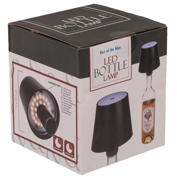 LED-Flaskelampe Sort 10,5 x 12 cm