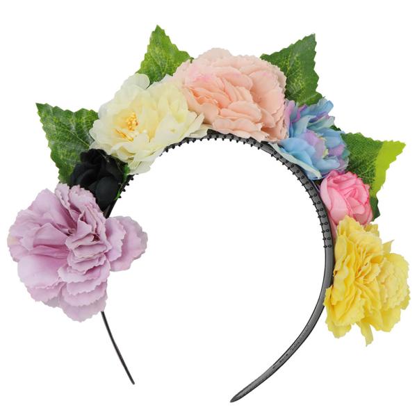 Hårbøjle med Lyse Blomster & Blade