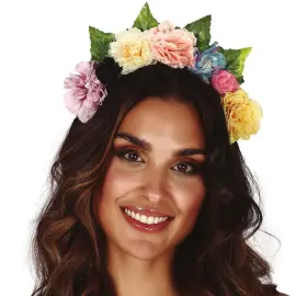 Hårbøjle med Lyse Blomster & Blade