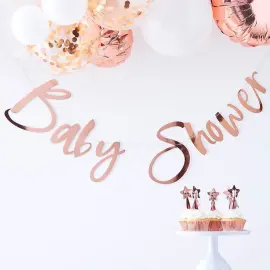 Baby Shower Banner Rosaguld