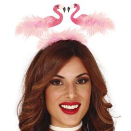 Flamingo Hårbøjle med Fjer