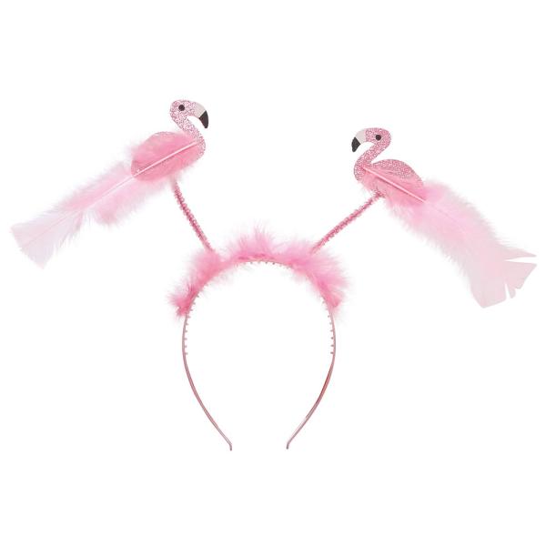 Flamingo Hårbøjle med Fjer