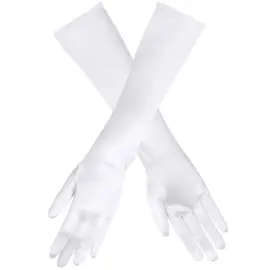 Lange Handsker Satin Hvid