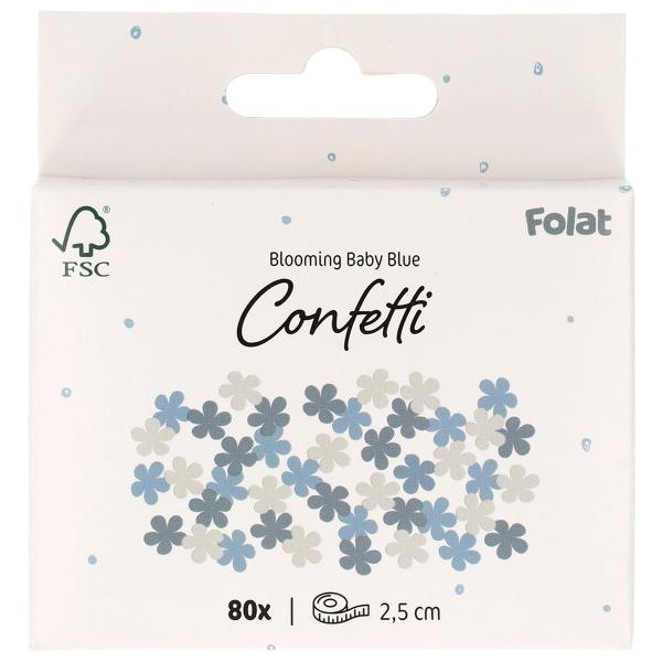 Konfetti Blomster Blågrå/Pulverblå/Beige 80-pak