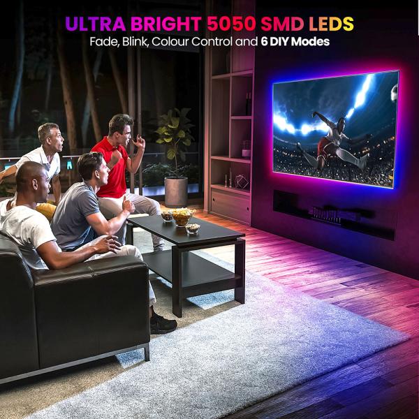 Flerfarvet LED Strip 10 Meter