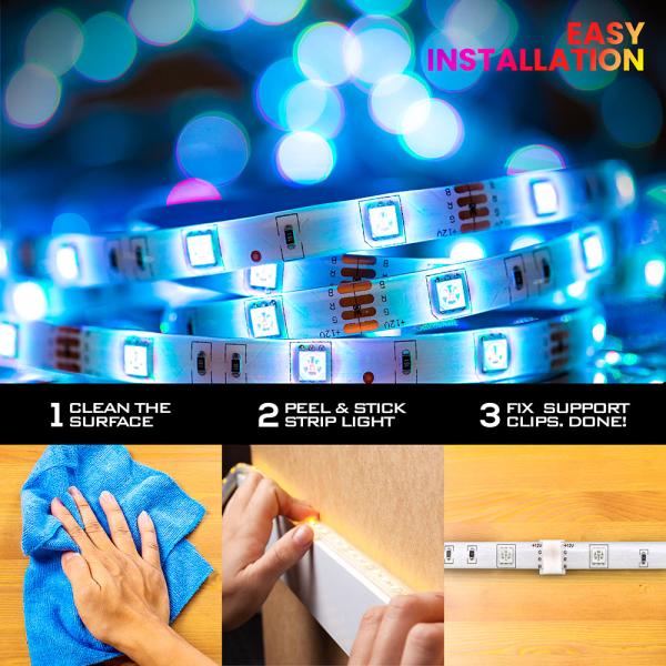 Flerfarvet LED Strip 10 Meter