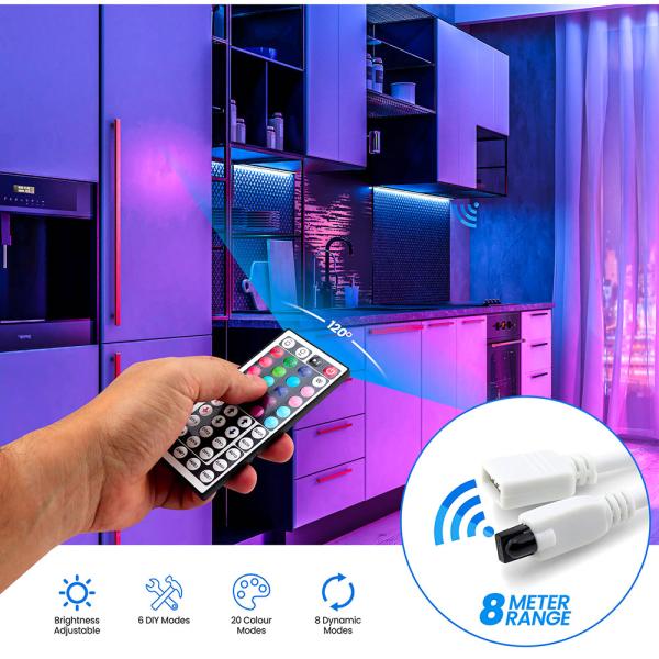 Flerfarvet LED Strip 10 Meter