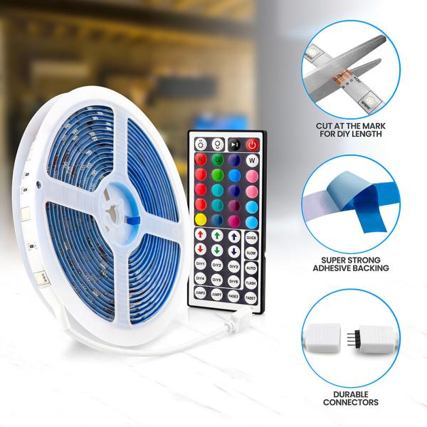 Flerfarvet LED Strip 10 Meter