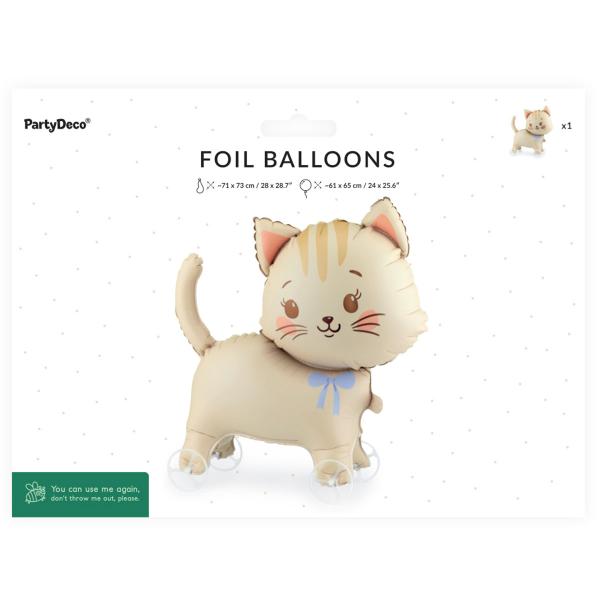 Folieballon Kat på Hjul 61 x 65 cm