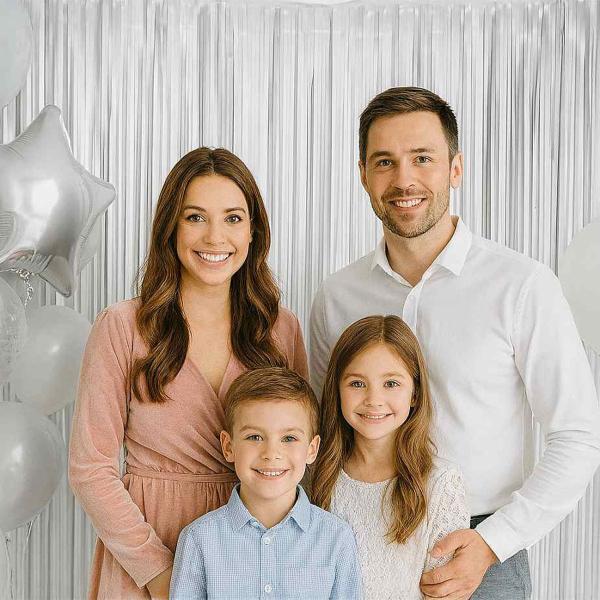 Dørforhæng Mat Sølv