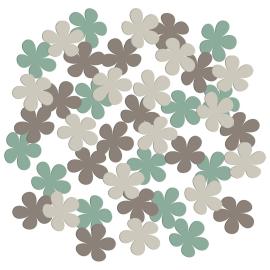 Konfetti Blomster Brungrå/Grøn/Beige 80-pak