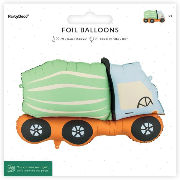 Folieballon Betonblanderbil 81 x 48 cm