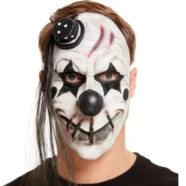 Uhyggelig Klovnemaske Sort/Hvid Latex