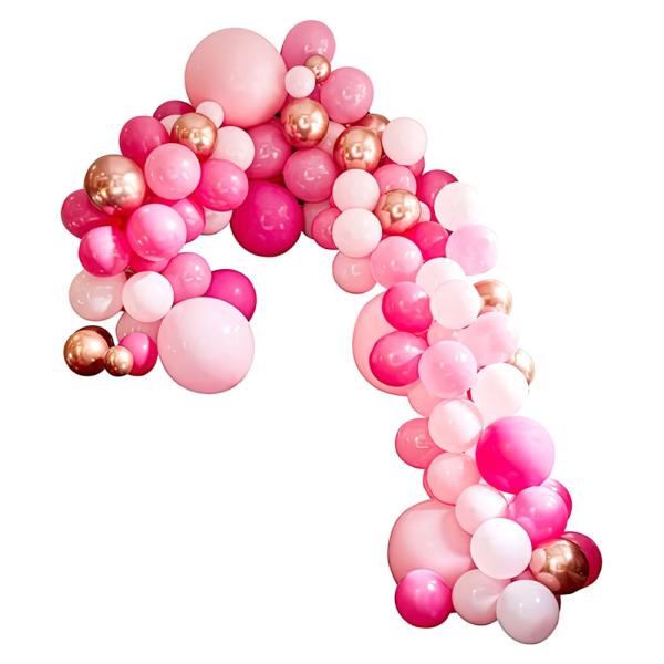 Stor Ballonbue Sæt Pink og Rosaguld