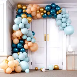 Stor Ballonbue S&aelig;t Teal og Chrome Guld