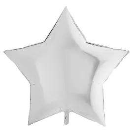 Stor Folieballon Stjerne Hvid